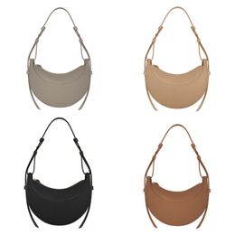 Lederen luxe handtas dame halve maan designer tassen Numero Dix lederen pochette verstelbare riem eenvoudige trendy zwarte tas portable stijlvol e4