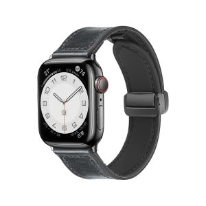 Leather Magnetic Loop Strap for Apple Watch Ultra2 49mm 45 41mm 42 44mm 38 40mm Bracelet for iWatch Series 9 8 7 6 5 4 se Accessory
