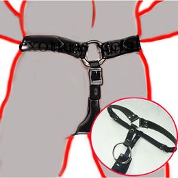 Faire de bouchon de crosse m￢le en cuir BDSM Orgasm Chastetity Dispositif Strap-on Anal Bondage Strapon Sexy Underwear223s