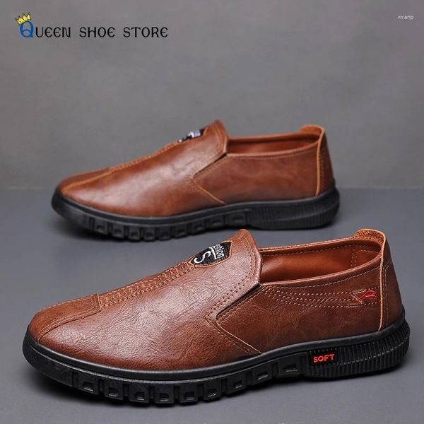 Zapatos casuales de cuero para hombres 707 2024 Tendencia de moda Estilo británico Versión coreana Negocios Suela blanda