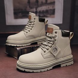 Top de cuero para hombres Alto 51 Motocicleta de moda Militares para hombres Botas de invierno zapatos Hombre Botas Hombre 231018 156