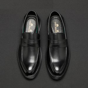 Mandons pour hommes en cuir Coiffeur en soirée Chaussures italiennes hommes Robe de mariée formelle buty