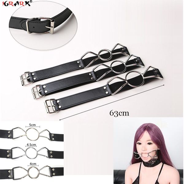 Cuero Metal BDSM Bondage sexy tortura mordaza abridor de boca fetiche esclavo accesorios eróticos juguetes sexysual para mujeres hombres parejas Gay