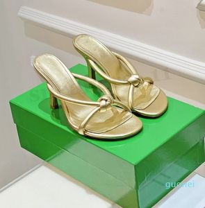 Lederen muilezel riemen sandalen buisvormige dames hakken schoenen sexy muilezels feestavond 8,5 cm midden zwart groen sier goud