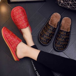 Leer nieuwe slippers voor mannen vrouwen in de herfst winter warm waterdichte en antiskid indoor home stomme mode katoen slippers t231220 228b9 wt deur