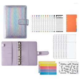 Bloc-notes en cuir ensemble classeur Budget planificateur Kit Portable Journal cahier rechargeable pour femmes hommes budgétisation journalisation Y3NC