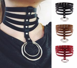 Leer o Ronde choker lederen kraag punk ketting bdsm kraag sexy choker gotische ketting fetish4559789