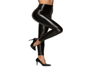 Pantalon en cuir leggings pour femmes tendance sexe pU cuir en cuir haut taille pantalon designer femelle noire uster pantalon slim5059089