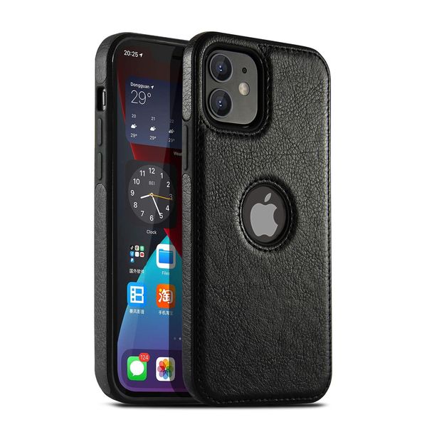 Étui de téléphone en cuir pour iPhone 15 pro max, couverture arrière de luxe mince, Compatible avec iPhone13 Mini 12 X Xs Max 7 8