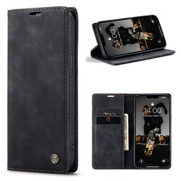 Lederen telefoonhoesjes voor iPhone 14 13 12 Pro Max 12 11Pro X XS XR 7 8 Plus SE Fashion Flip Wallet Back Case Cover met creditcard slots Luxe Xiaomi Samsung