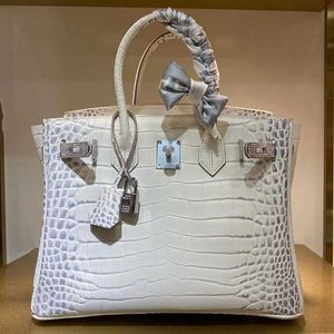 Lederen platina luxe handtas Himalayan diamant gesp tas grote capaciteit messenger tas himalayan witte diamanten tas krokodil patroon damestas