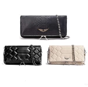 Pochette en cuir Rock Swing Your Wings Sac Femmes Sac à main Embrayage Épaule 7A Designer Fourre-tout Hommes Zadig Voltaire Voyage Zipper Luxe Gym Bandoulière Bague6