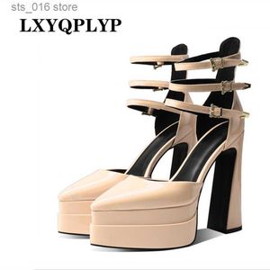 COOLO Nuevo vestido de patente Sandalias de la marca romana Plataforma para mujeres Summer Tacón grueso High Ladies Party zapatos Pombas T230828 626