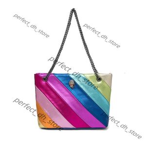 Lederen portemonnee Kurt Geiger handtas strepen regenboog tas luxe Londen Lou Lou ontwerper dames man mini schoudertas metalen bord pochette clutch 845