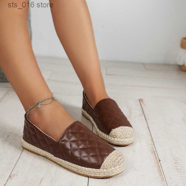 Cuir Quality Classical Hoat Top Brand Robe Design Femme Espadrilles Slip on Logs confortable Fisherman Fisherman Chaussures 2024 T230826 483