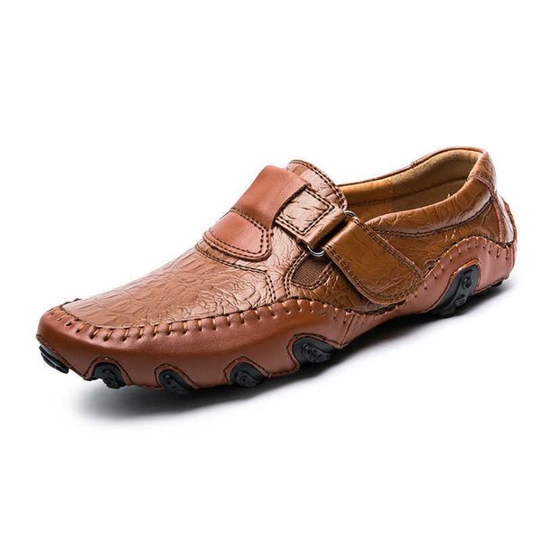 Vestido de HBP de cuero Tamaño 38-47 Patrón de cocodrilo Moccasin conductor de mocasines para hombres