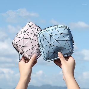 Sac de rangement pour serviettes hygiéniques en cuir Rhombus Pad portable Multifonctionnel Sacs menstruels féminins