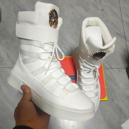 Lederen ser -kwaliteit witte laarzen mannen high tops punk web beroemde hoogte toenemende schoenen zapatillas hombre botas para hombre a6 830