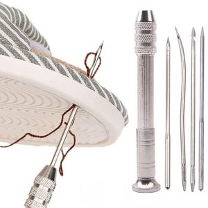 Ensemble de poinçons de couture en cuir, Kit d'outils de réparation de chaussures, aiguilles de couture multifonctions remplaçables pour bricolage