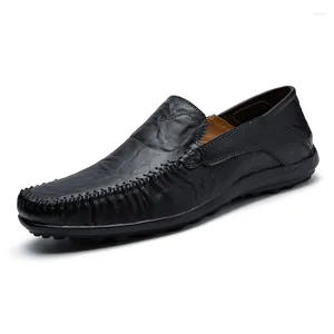 Zapatos de cuero 302 mocasines suaves para hombre mocasines casuales hechos a mano para Split Flat talla grande 38-47
