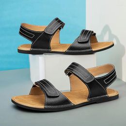 Chaussures en cuir Véritable sandales d'été extérieures pour hommes confortables
