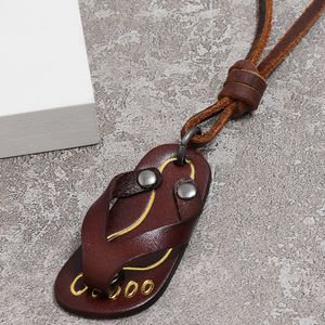 Lederen pantoffel hanger ketting punk zomer pantoffel kettingen verstelbare ketting voor vrouwen mannen cadeau punk mode-sieraden