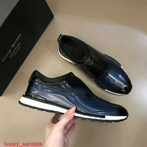 Leren sneaker BERLUTI Casual schoenen Berluti's nieuwe Fast Track Mirrored One Legged Herenmode Fitting Loafers Luie lage schoenen HBEK