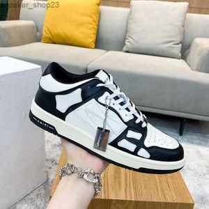 Lederen sneaker Bone Skel Board hoge schoenen Dezelfde ontwerper Topschoen Trend Heren Casual Amiiri-versie Nieuwe ster Gyi0