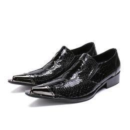 Cuir social masculino fer authentique bout pointu for mens python peau glisser on wedding business oxford chaussures