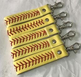 lederen sportaccessoires honkbal sleutelhanger softbal honkbal sport touw lanyard ketting sleutelhanger voor id kaart mobiele telefoon9796956