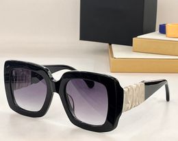 Leren vierkante zonnebril Zwart Grijs Gradiënt Dames Zonnebril Zomer Sunnies Gafas de Sol Sonnenbrille UV400 Brillen Unisex met doos