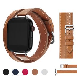 Кожаный ремешок для Apple Watch Band 49 мм 41 мм 45 мм 40 мм 44 мм Correa для IWatch Series 9 8 7 6 SE 5 4 Ultra 2 кожаный ремешок Hermes