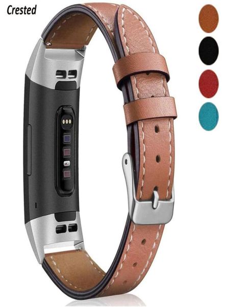 Correa de cuero para Fitbit Charge 3 bandas de reemplazo de la pulsera 3Charge4 Pulsera de muñeca de cinturón de relojes inteligentes Fitbit Charge 4 Band9764094