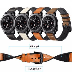 Bracelet en cuir pour Gear S3 Frontier Samsung Galaxy montre 46mm 42m huawei montre gt bracelet 22mm bande de montre correa bracelet ceinture 20mm CJ191225