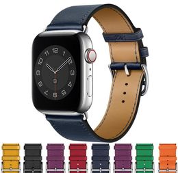 Bracelet en cuir pour bracelet de montre 45mm 41mm 44mm 40mm 38mm bracelet simple tour bracelet correa iWatch série 7 6 se 5 453778733066167