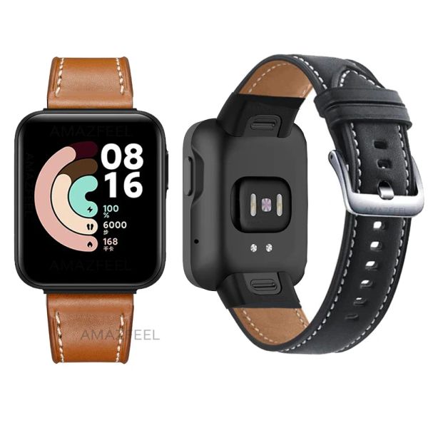 Correa de cuero para Xiaomi Redmi Watch 2 Banda de reloj de cuero Lite para MI Watch Lite Smartwatch Accessors Binte de reemplazo