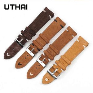 Lederen band Real Suede Leather 18mm 20mm 22mm 24mm Strap Bands Accessoires Quick Release Uthai G04 G220420