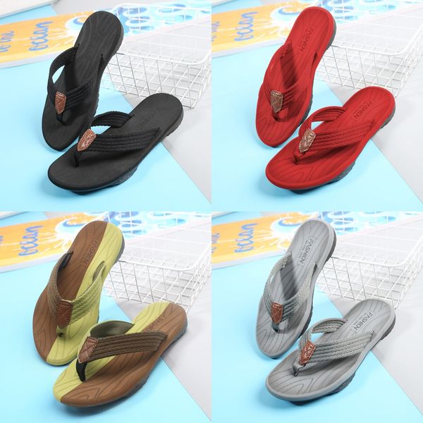 Sandales en cuir StrawSlides Slip Wedge Flats Fashion Beach Mule Marque Tongs Casual Slides Chaussures Plate-forme Chaîne Curseur en caoutchouc