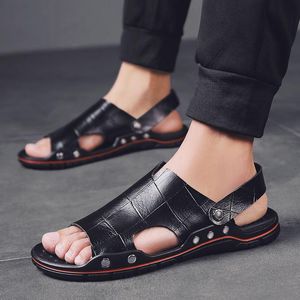 Cuir Summer authentique chaussures douces plage hommes sandales de haute qualité pantoufles de haute qualité bohème taille chaude de sandale santal
