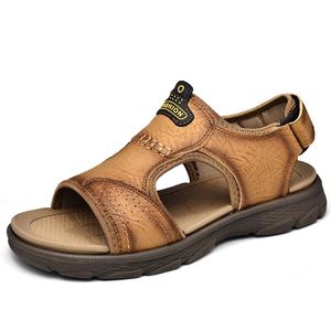 Sandales d'été en cuir plage extérieur décontracté confortable gladiateur rome rome classiques de taille loison légère sandales 901