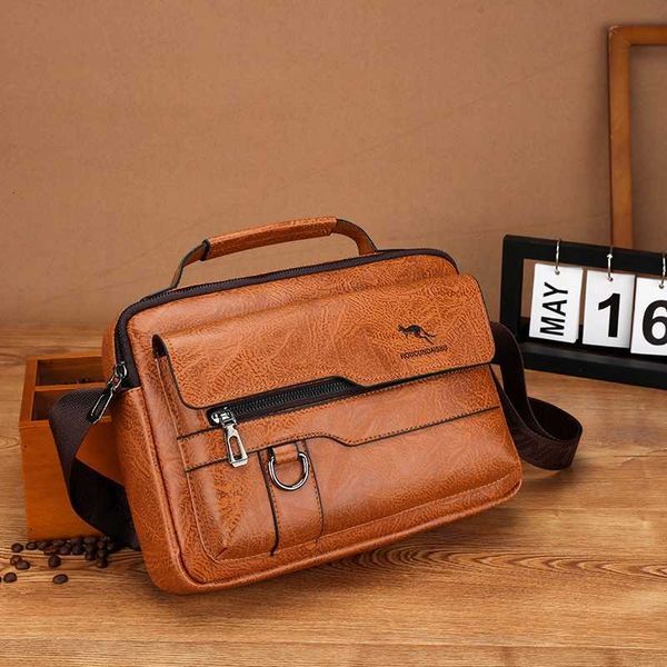 Bolso de hombro de viaje de cuero para hombre, bolsos de lujo para hombre, bandolera grande con cremallera, bolso de diseñador para tableta, Pc