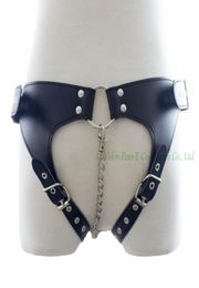 Cuir sous-vêtements Pignert Brief Brief Fe Belt avec chaîne en acier pour femmes érotiques Toys Fétish Slave Games Costume Q05115525897