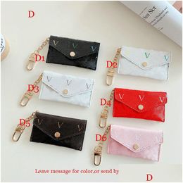 Cuir Uni Designer Key Pouch Mode Bourse Porte-clés Mini Portefeuilles Coin Titulaire de la carte de crédit 5 Styles Epacket Drop Delivery