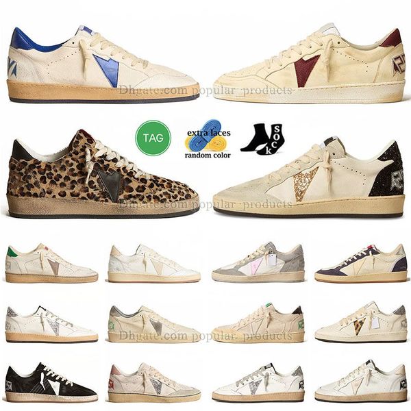 Cuir Upper Ball Stars Baskets Designer Chaussures Casual Métallisé Argent Glitter Daim Inserts Crystal Dreaming of the Eightes Leopard Golden Skate Trainers Tenis