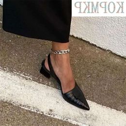 Cuir Vintage Geenen Gented Toe Femme Chaussures Pumps Princer d'été Spring Sandals Sandals Talales Sadalias Femininas 220523 2BD8