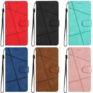 Étuis portefeuille en cuir pour iphone 14 pro max 13 12 mini 11 XR XS MAX 6P 7P 8P Business Vertical Line Card Slot Holder Phone Flip Skin Feel Cover