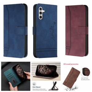 Étuis portefeuille en cuir pour Samsung A54 A34 5G A24 4G A04E F04 Sony Xperia 1V 10V 1 10 V 2023 Sensation de main Sensation de peau Vintage Rétro Crédit ID Card Slot Holder Flip Cover Pouch