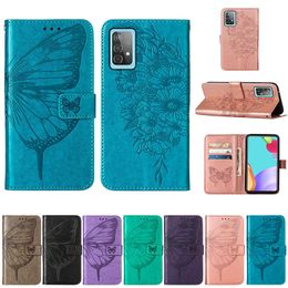 Étuis portefeuille en cuir pour Samsung Galaxy A82 A52 A72 A22 5G A32 4G A02 S21FE X couverture 5 S21 PLUS MOTO G50 G10 G30 Edge S - G100 Papillon Fente pour carte d'identité Étui à rabat