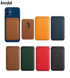Lederen portemonnee deksel voor iPhone 12 Pro Max Mini Magsafe Adsorptie Draadloze lader Magnetische kaarthouder Telefoon hoes 9807540