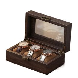 Boîte de montre en cuir, boîte de rangement transparente avec toit ouvrant, présentoir de montre, organisateur de collection, accessoires 240314